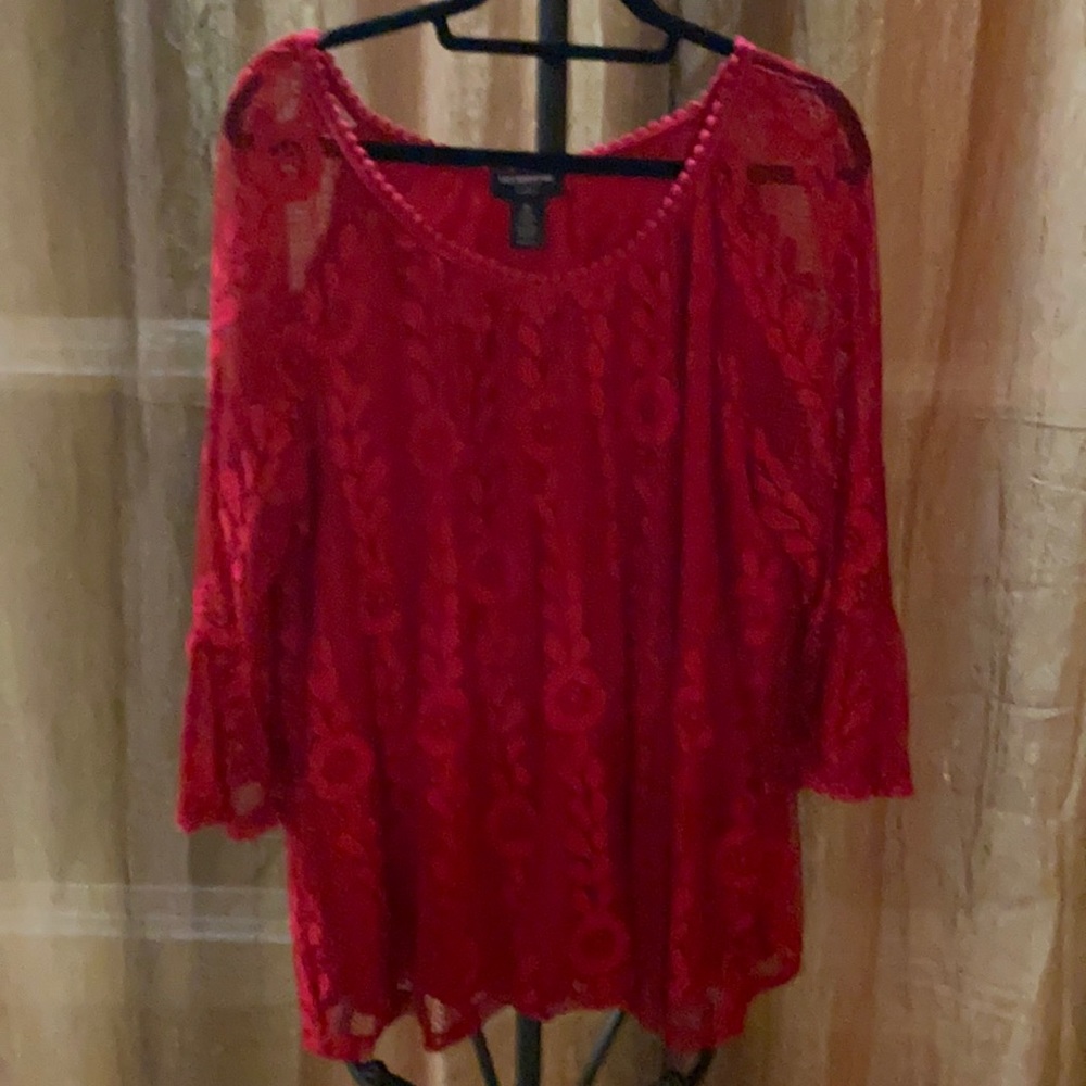 Liz Claiborne Red Blouse, Size 2.